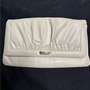 Vintage Susan Gail Elegant Cream Clutch Bag with gold strap